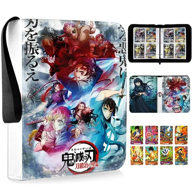 Demon Slayer Popular 4-grid Card Book Zipper Loose-leaf Double Pocket Large Capacity Business Card Holder Children's Toys Gift