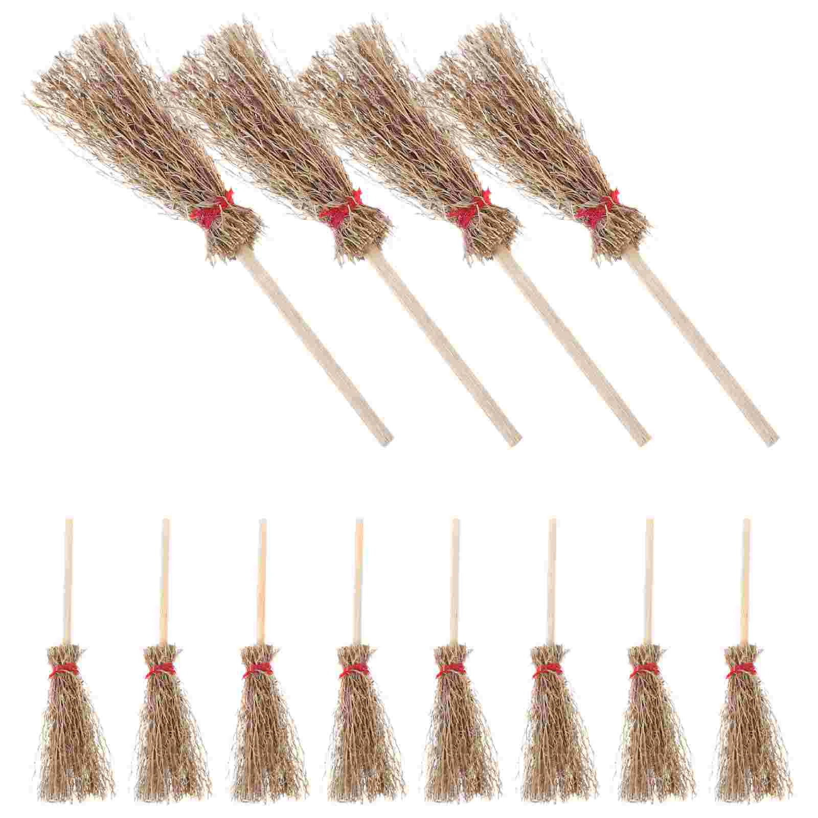 

12 Pcs Mini Red Rope Broom 12pcs (large Broom) Branch Halloween Doors Hanging Walls Artificial Brooms Child