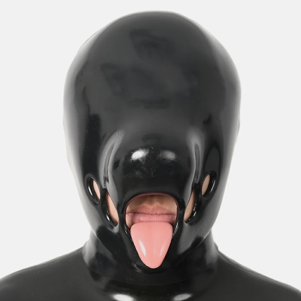 

Furrjoi IVN Silicone Mask for Cosplay Costumes with Tongue Full Head Hood Realistic Comic Masken Whole Black Color Halloween