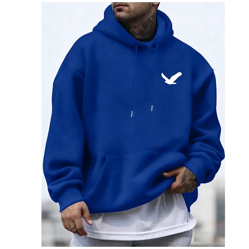 الرجال عارضة مقنعين البلوز طباعة الكنغر جيب قابل للتعديل الرباط هود آلة قابل للغسل العادية تناسب عارضة ارتداء هوديي #1