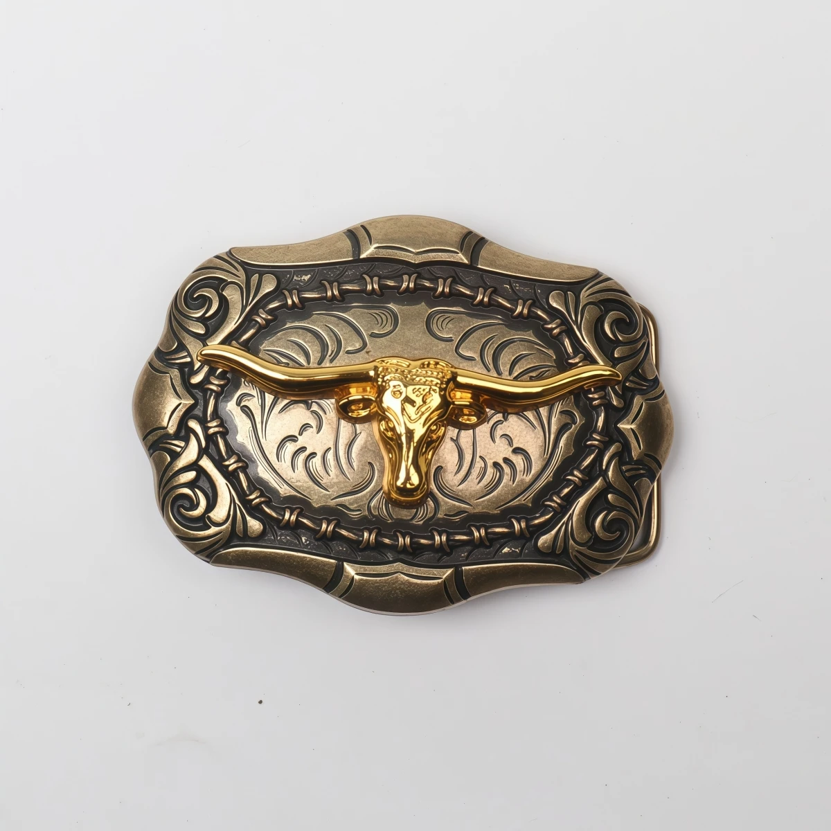 A Belt Buckle Head - A Western Cowboy-Style Belt Buckle Head - A Metal Buckle Head