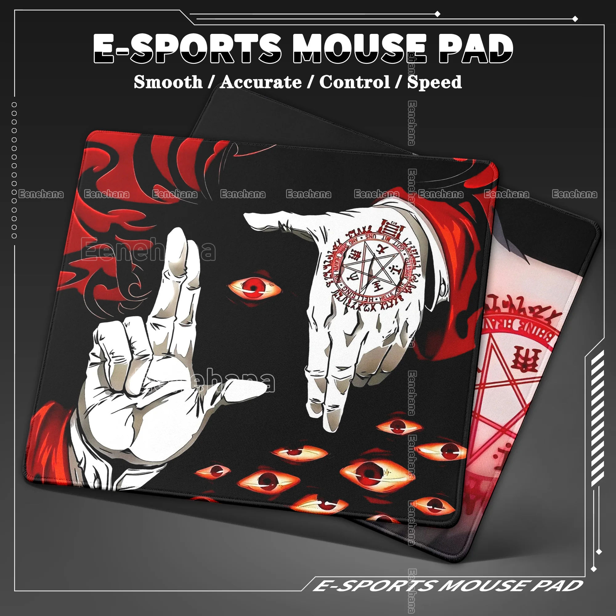 

45x40cm Horror Anime Hellsing Ultimate Mouse Pad Non-slip DeskMat Waterproof Keyboard E-Sports Mouse Office PC Gamer Accessories