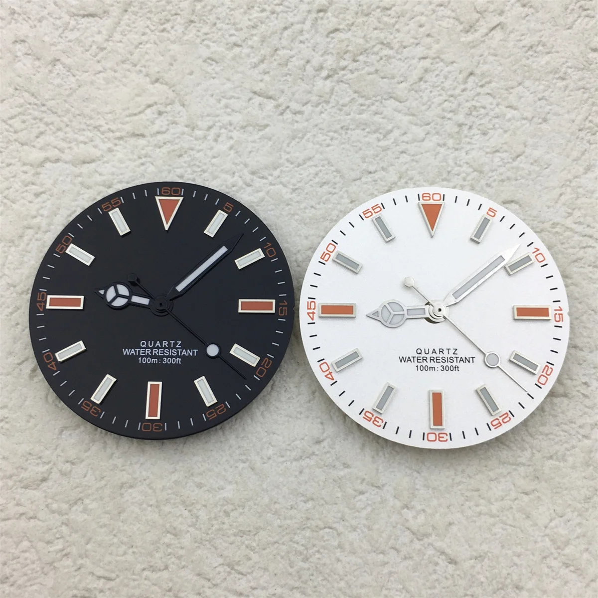 Quartz dial 29mm black and white dial with Rhonda 515 quartz movement C3 Green luminous