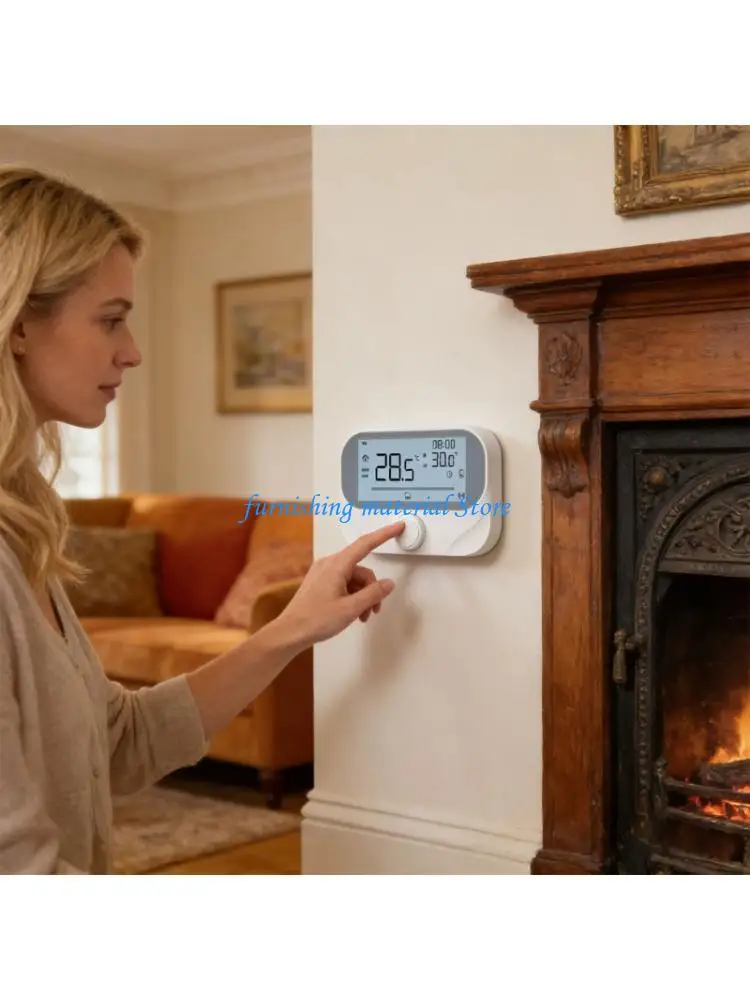

Y5GD Wireless Thermostat for Wall Boilers Remote Controls No Wiring Easy Installation temperatures Management ABS