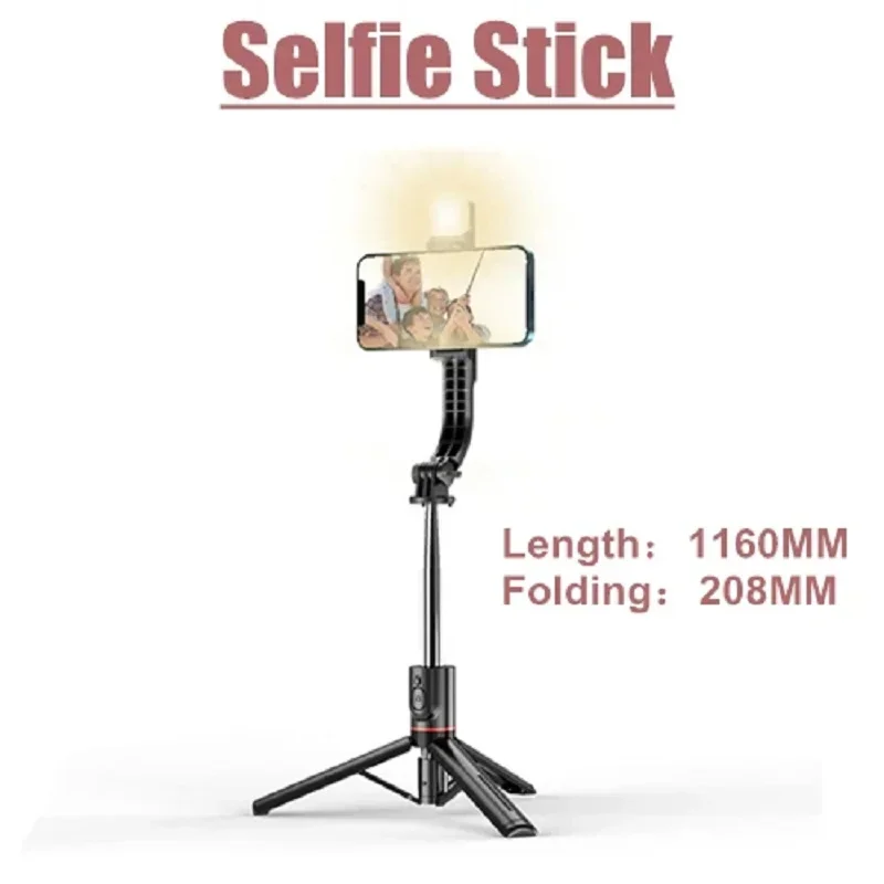 

New L13D Bluetooth Wireless Selfie Stick Tripod With Fill Light 360° Rotating Phone holder For Travel Live Broadcast