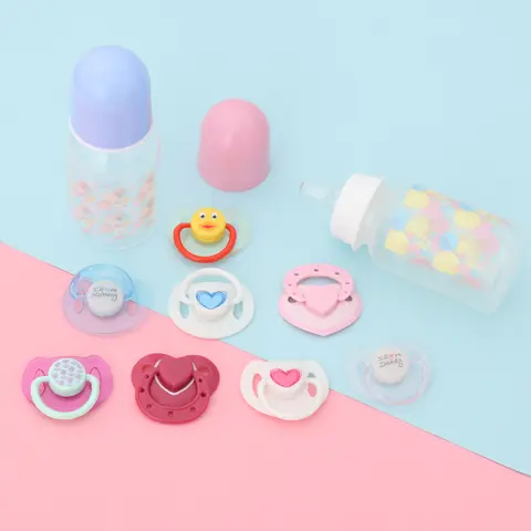 1Pc Lovely Simulation Dummy Nipples DIY Cute Doll Pacifier Handmade Nursing Bottle for Reborn New Reborn Baby Dolls Accessories
