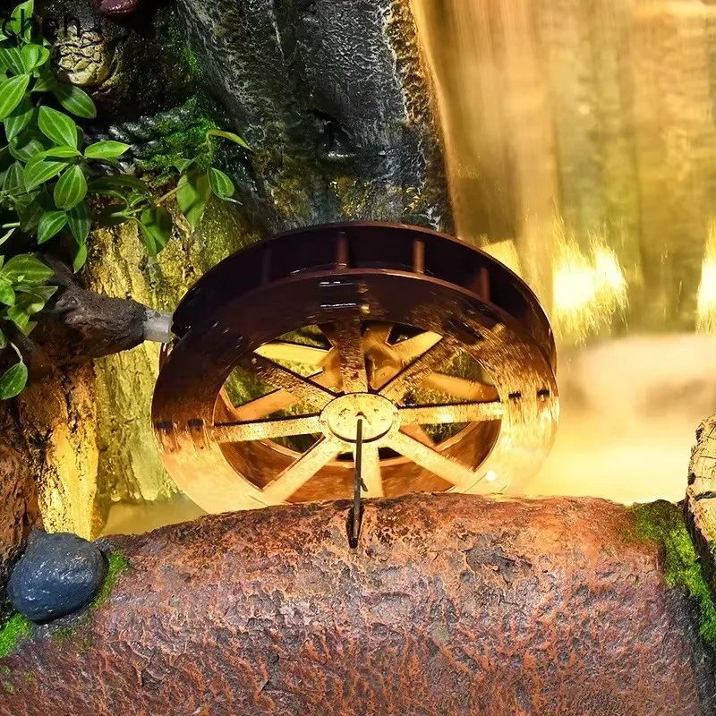 BJ-1   wind and water wheel, fish pond ornament, creative home decoration for living room and office, fortune-attracting bonsai