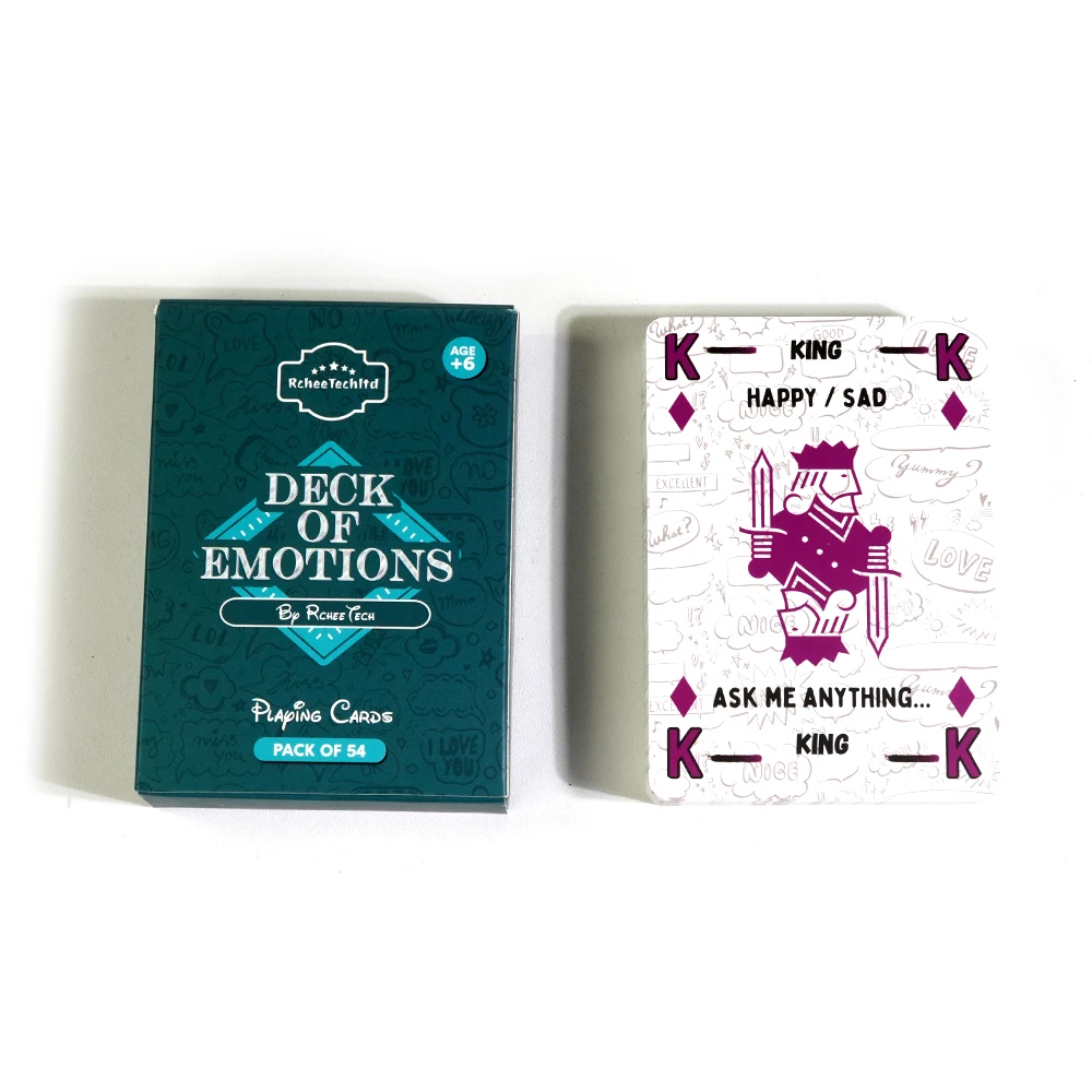 Deck of Emotions 54pcs Playing Cards Which Include Questions About Feelings And Emotions Promotes Mental Well