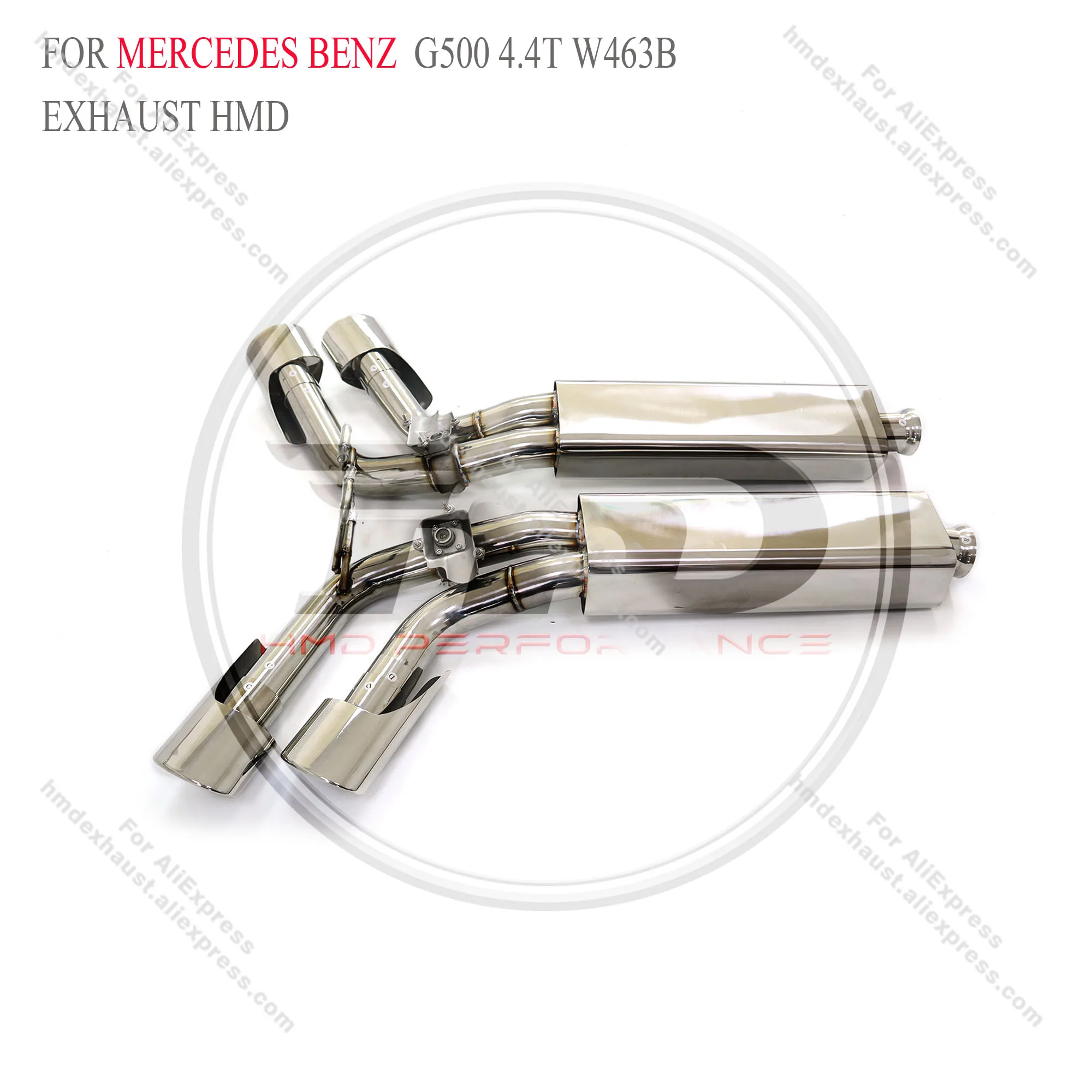 HMD Exhaust System Stainless Steel Performance Catback for Mercedes benz G500 G550 4.4T W463B with valve