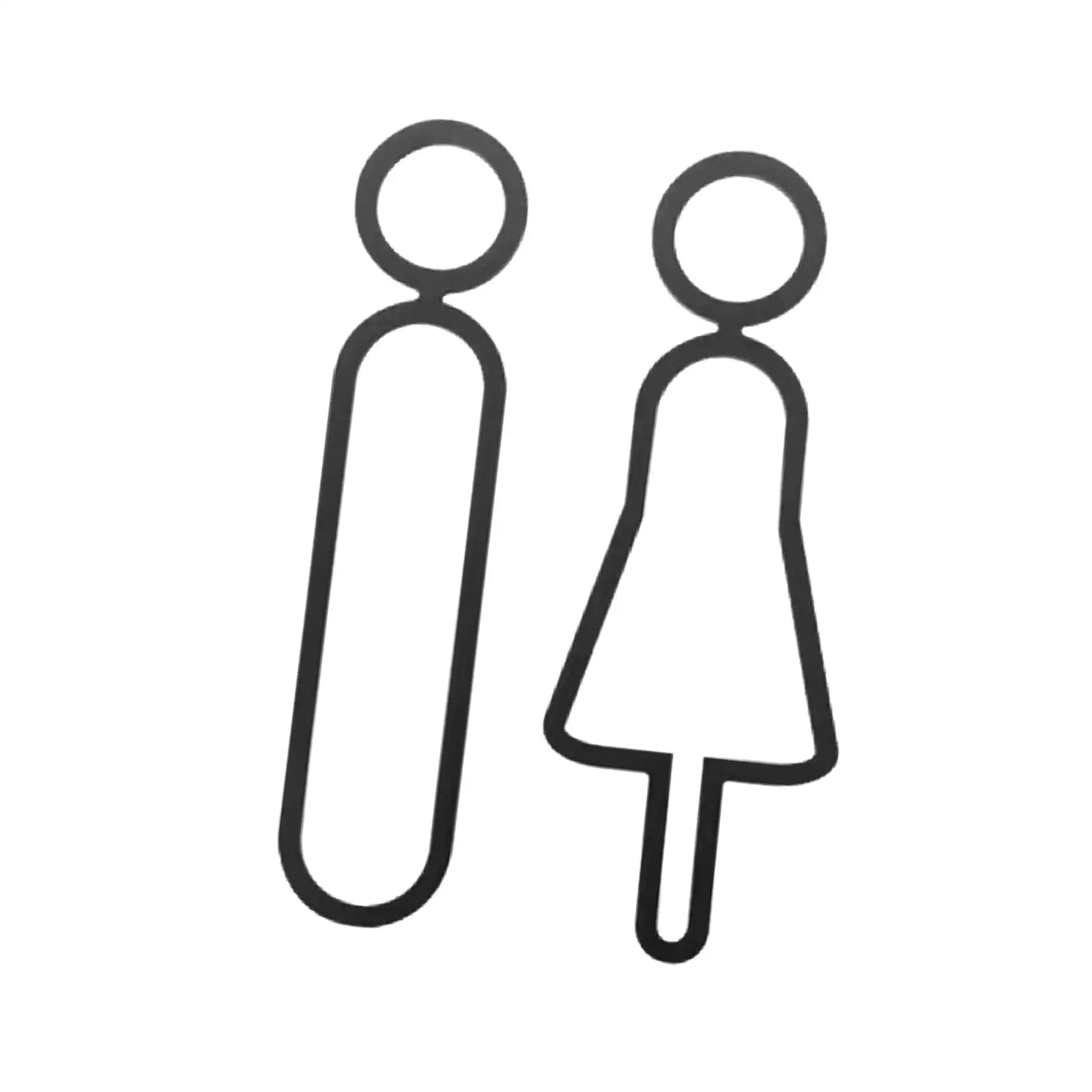 2x Toilet Sign WC Door Sign Plaque Bathroom Signage for Bathroom Shopping Center Public Place