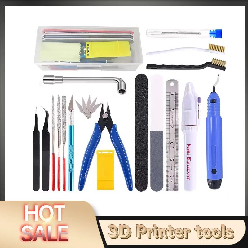 ES-3D Printing Tools Multiple Models 3D Printer Tool Kit Trimming Knife Scraper Cleaning Needle Tweezers Pliers Deburring Kit