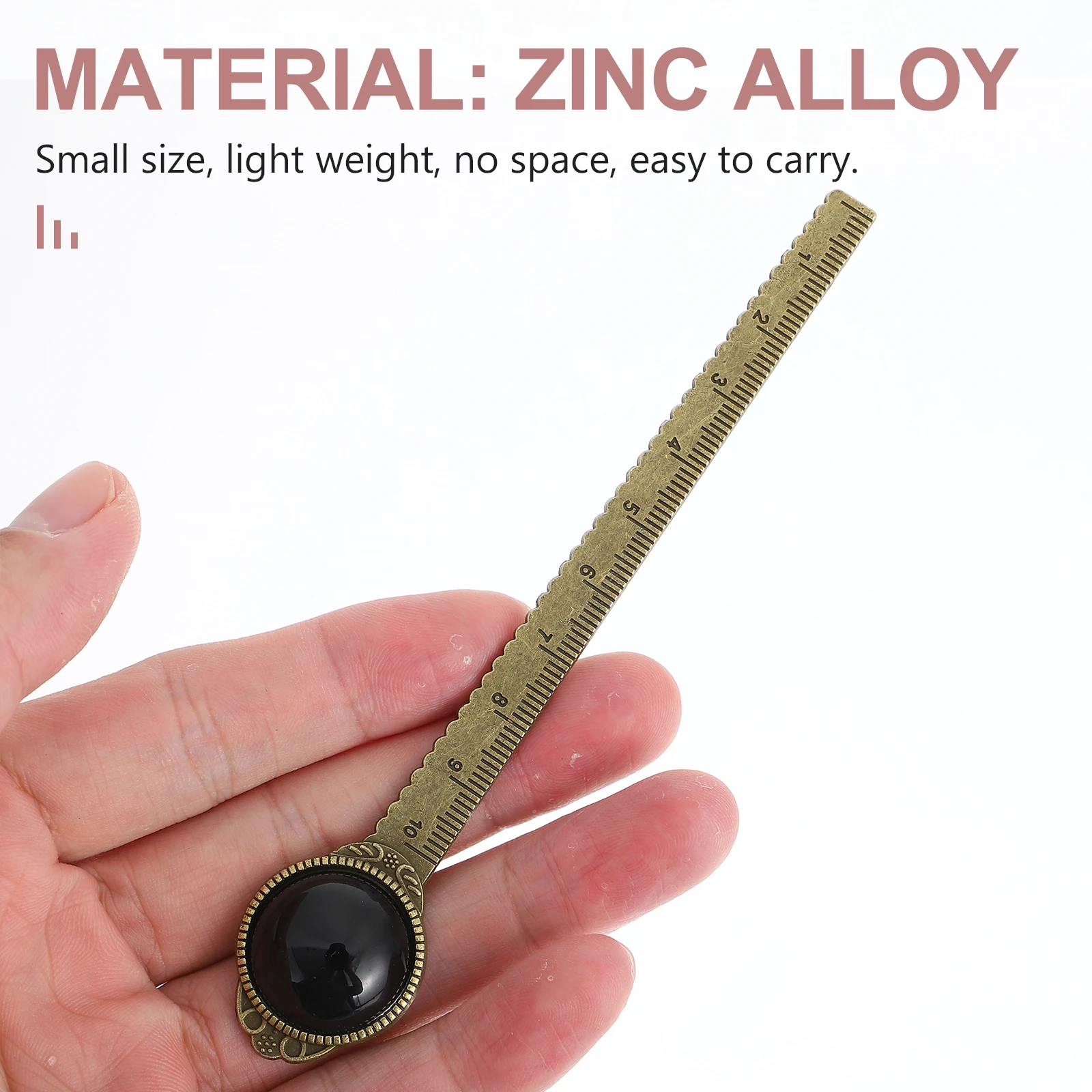 

Zinc Alloy Natural Stone Bookmarks Ruler School Students Birthday Gift Marker White Home Office Library Creative Design Long
