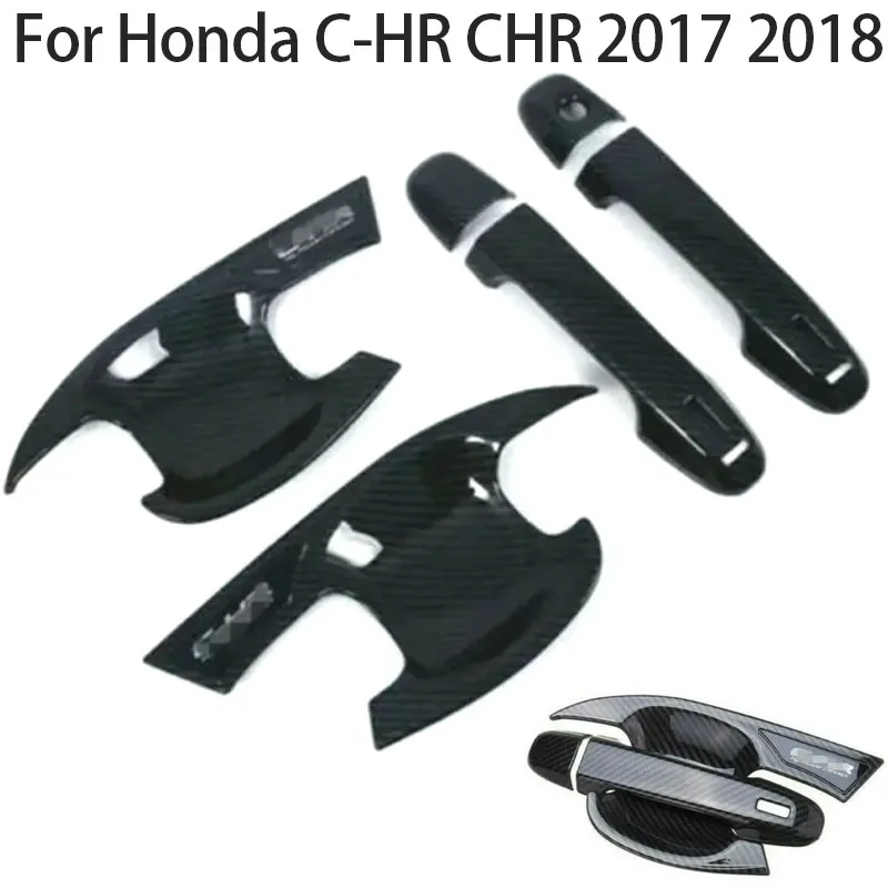 

Для Honda C-HR CHR в 2017 и 2018 годах. Крышки для ниши ручки дверей внешней отделки автомобиля в стиле углеродного волокна, накладки защиты, стильные наклейки для ручки.