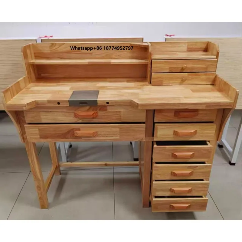 High Quality Solid Wood Multi-Functional Jewellers Wood Workbench for Tools & Equipment