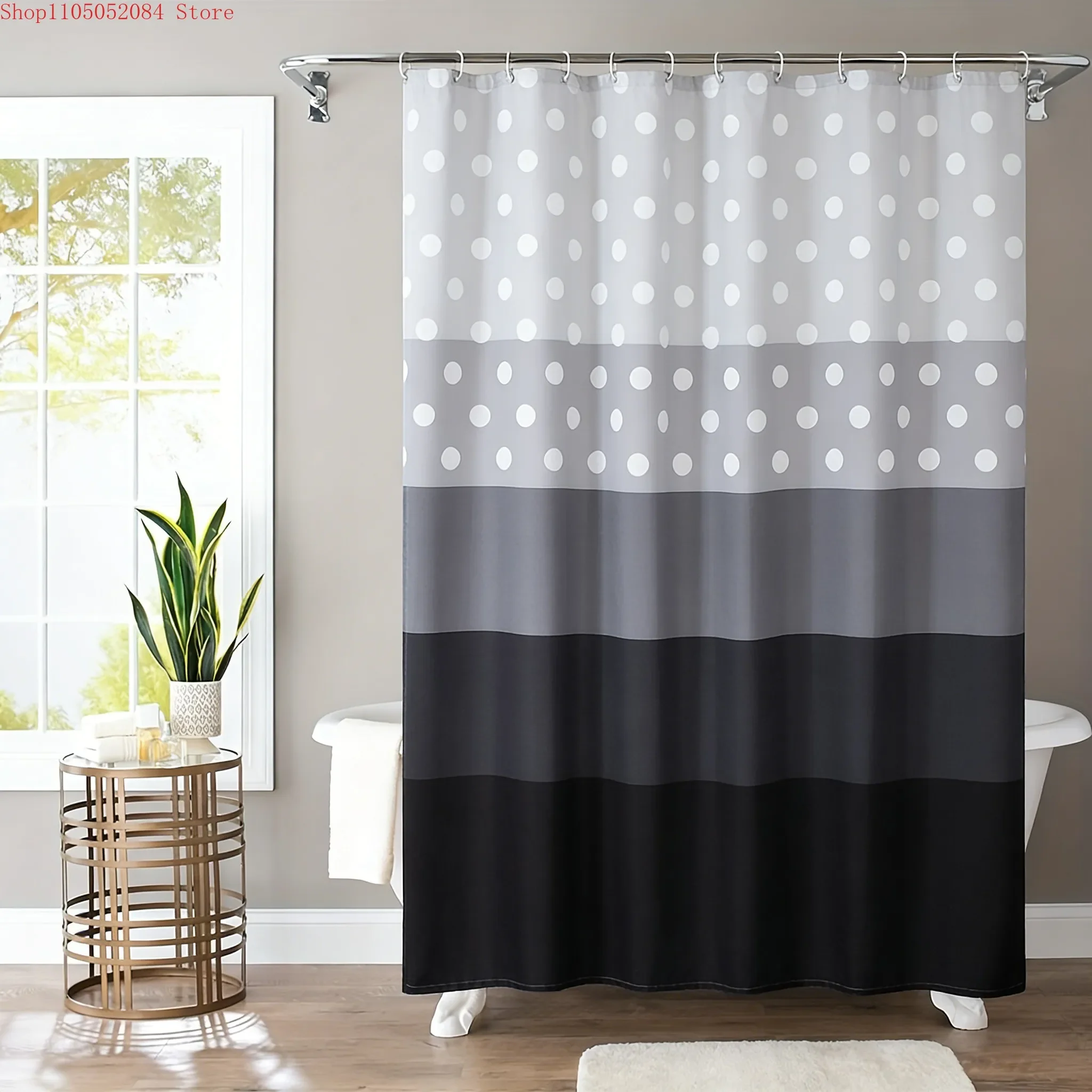 Gradient Brown & Yellow Daisy Print Waterproof Shower Curtain for Bathroom Decor