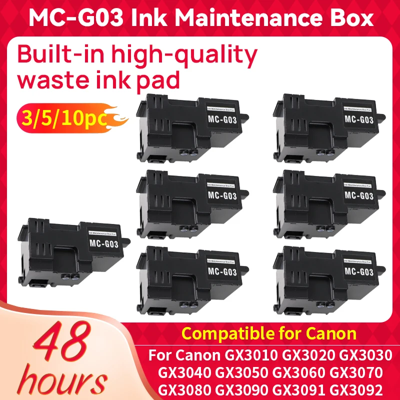 MC-G03 Maintenance Box Tank Chip 1/3/5pcs Compatible For Canon PIXMA GX4030 GX3040 GX4040 GX3050 GX4050 GX3070 GX407 Printers