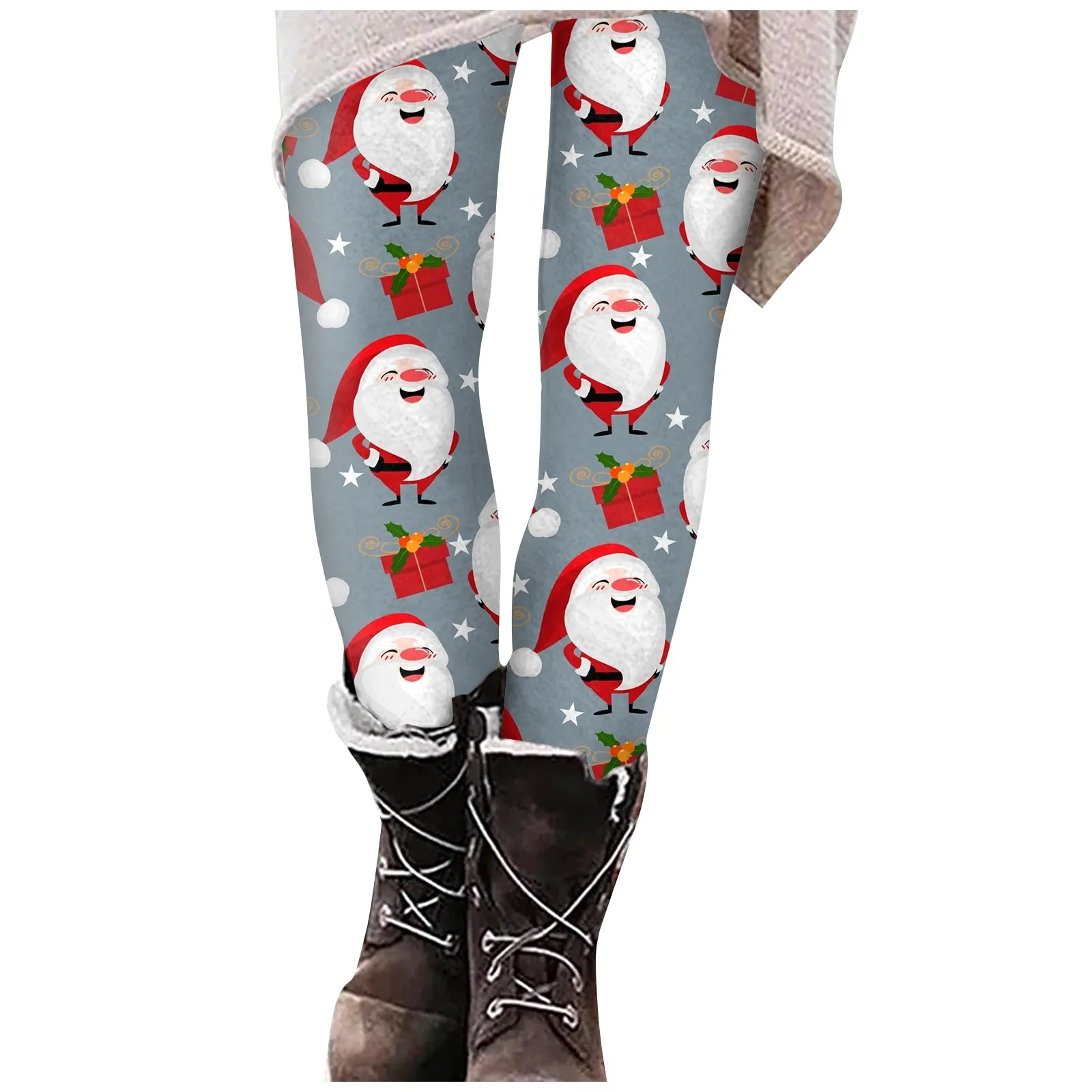 Leggings Vrouwen Boot Bedrukte Broek All- Casual Lange Slanke Elastische Kerstbroek Comfortabele Elastische Zachte Panty Navidad Stijl