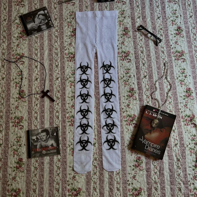 

Y2K Socks 2000s Classic Style Fashion Printed Women's jumpsuit Japanese Sweet Kawaii Slimming Lolita thigh high socks Emo Gilrs