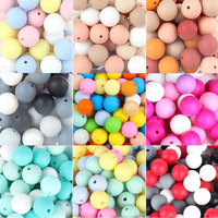 20Pcs 15mm 12mm 9mm Silicone Beads DIY Keys Chains Round Loose Beads for Jewelry Making Necklace Bracelet Beaded Pen Decor Beads