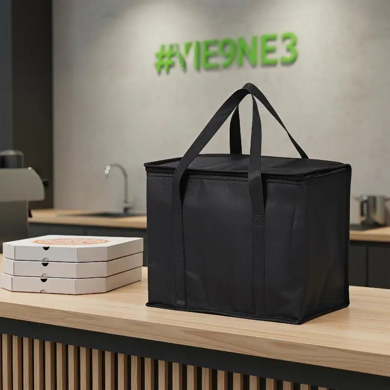 Large Thermal Insulated Delivery Bag Leakproof Food Cooler Tote Foldable Portable for Catering Takeaway Grocery Shopping Picnic
