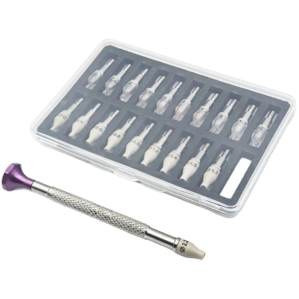 DT38 Watch Repair Tools Manual Needle Installation Tool Set Needle Installation Pen 0-2.2 Multi-Model Universal 21-Piece Set