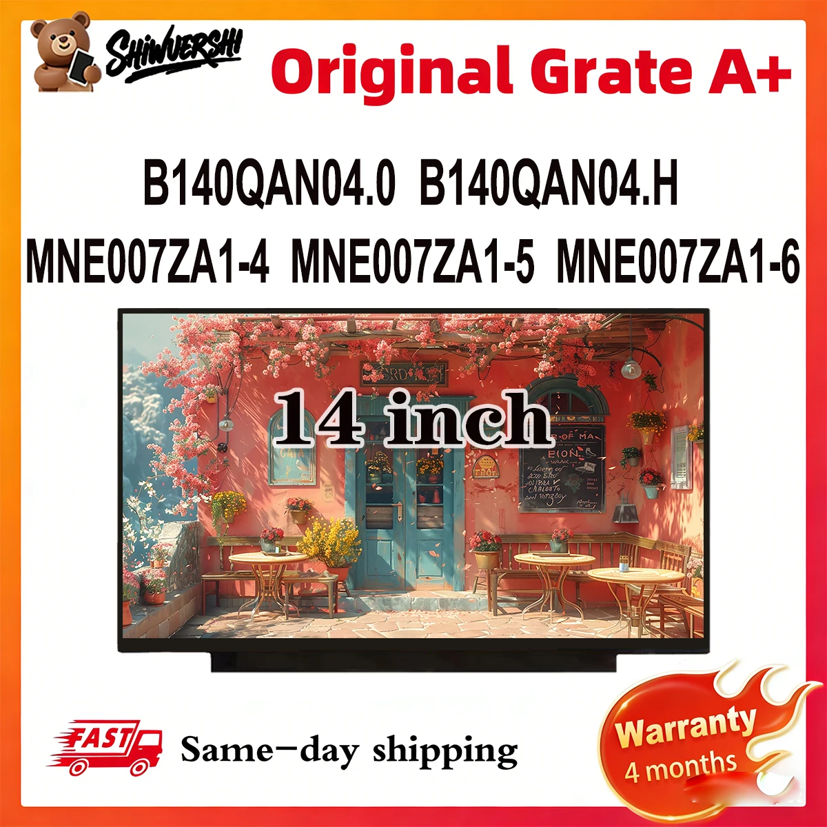 

Original New A+ 14 inch Slim Laptop Lcd Screen Panel MNE007ZA1 4 MNE007ZA1 5 MNE007ZA1 6 B140QAN04.0 B140QAN04.H