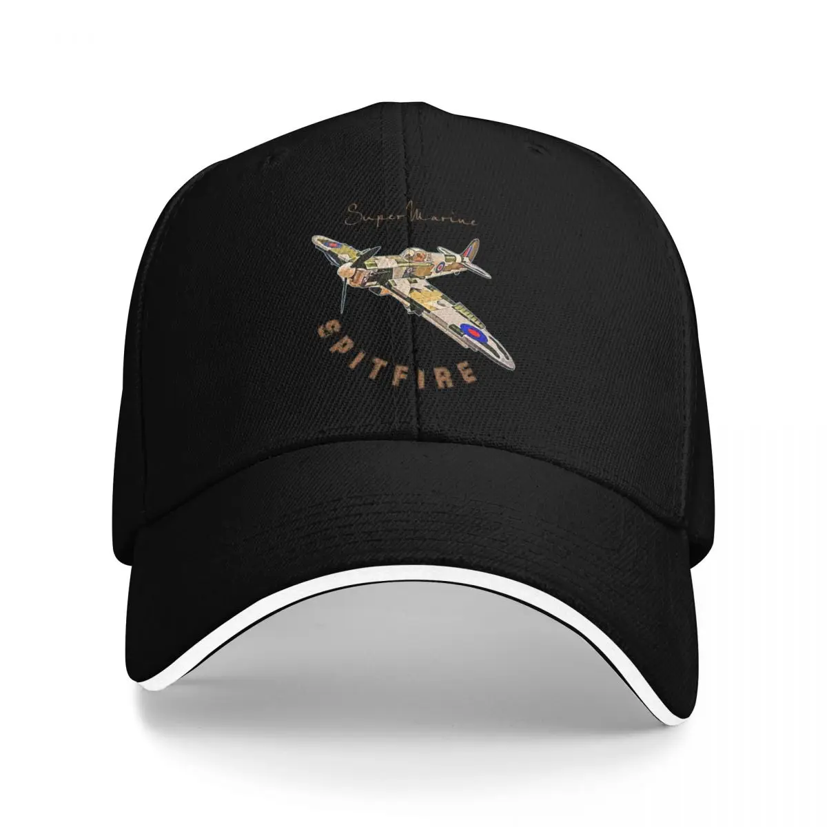 

Spitfire Supermarine Vintage British RAF Fighter Aircraft Baseball Cap Golf Luxury Brand Rave beach hat Female Men's