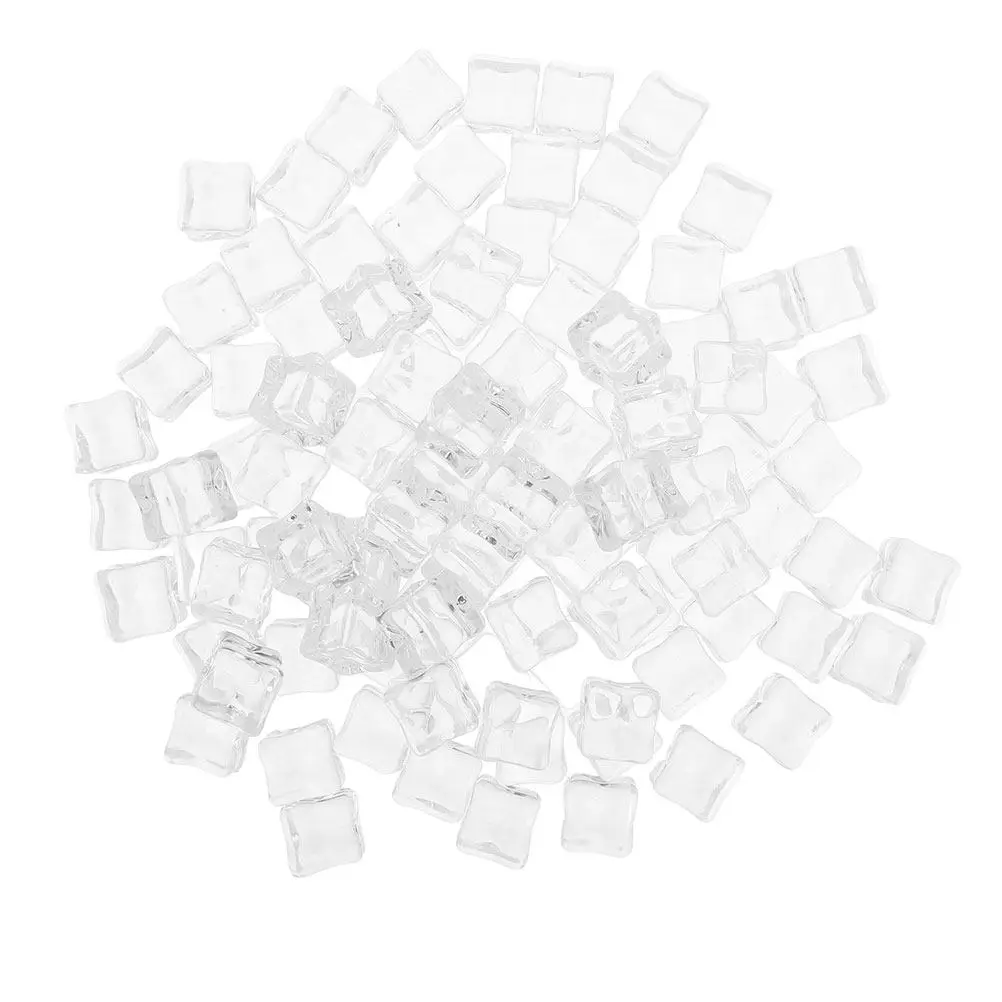 50Pcs Artificial Acrylic Ice Cubes Transparent Faux Ice Irregular Clear Cube Decor for Table Scatters Wedding Vase Fillers