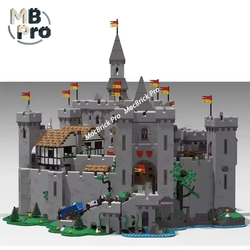 

Расширенный конструктор MOC «Замок Львиных рыцарей», модель средневековой крепости для домашнего декора