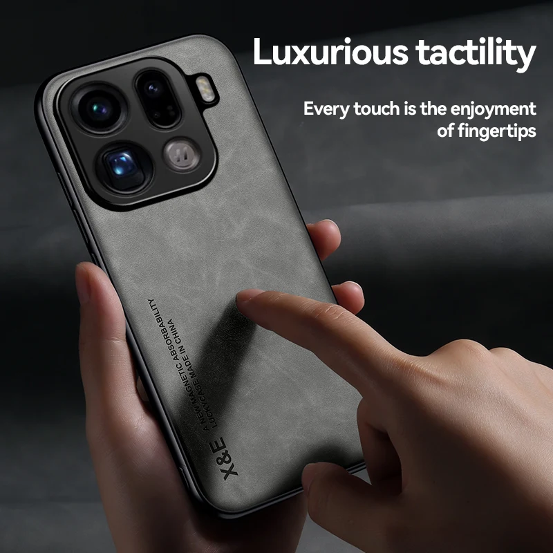 For OPPO Find X9 Pro X9 X8 X6 X5 Pro X8S X8Ultra Case Magnetic PU Leather +Soft TPU Ultra-thin Camera Protection Phone Cover view 2