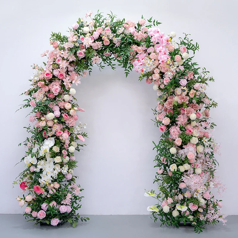 

Wedding Decorations Greenery Pink White Series Floral Arrangement with Arch Set for Event Party Backdrop Props Customized