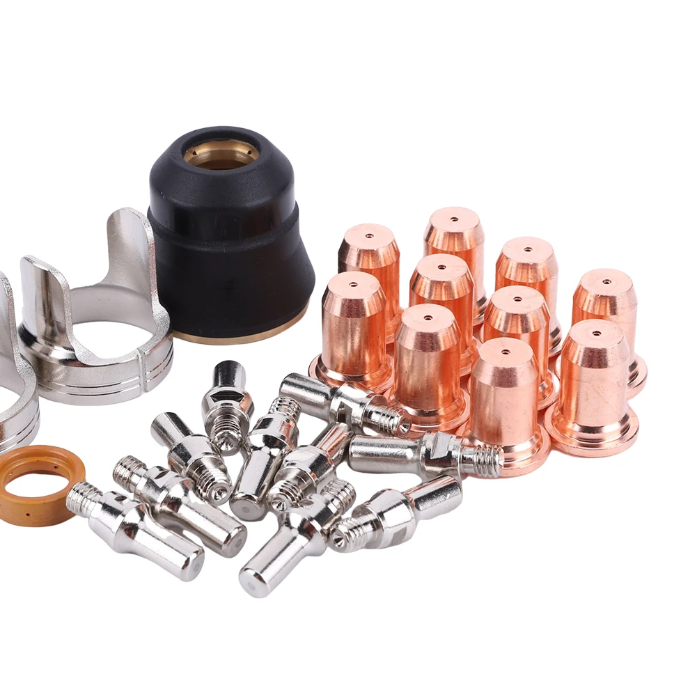24 Pcs IPT40 Consumables Set Welding Parts Torch Plasma Cutting Shield Cap for YESWELDER CUT 55DS Pro CUT 65DS Plasma Cutter