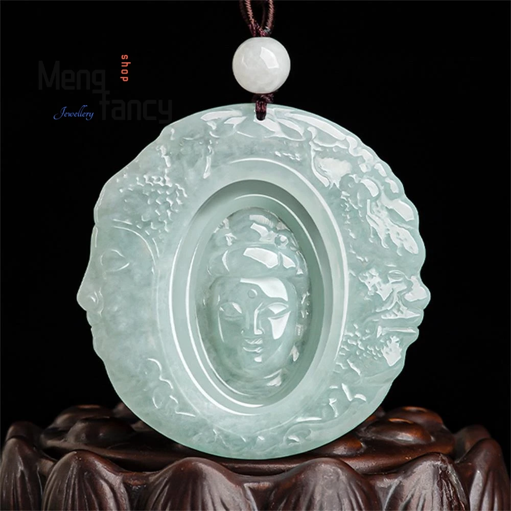 

Natural Jadeite One Thought Buddha Pendant Charms Fashion Men Women Necklace Fine Jewelry Luxury Amulet Mascots Holiday Gifts