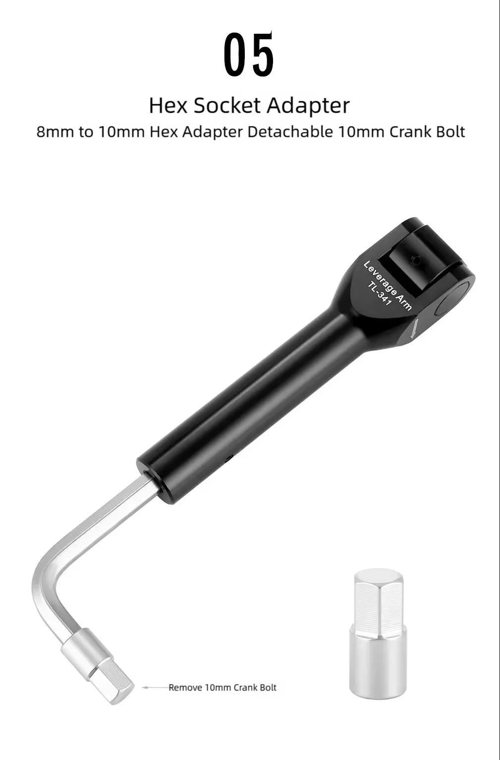 TOOPRE Fahrrad-Kurbelabdeckungs-Schraubenentferner-Set Reparaturwerkzeug für Mountainbikes 8mm 10mm Kurbelschrauben-Entfernungswerkzeuge mit statischer Kraft – Detail 8