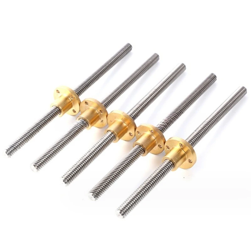304 Stainless Steel TR8 * 16 200mm Length Threaded Rod Trapezoidal