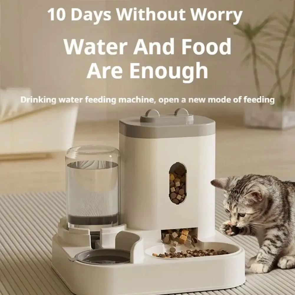 Automatic Pet 2300ml Feeder + 1000ml Drinker Integrated Dog Bowl Cat Basin 2 In 1 Regular Feeding Removable And Washable Hygieni