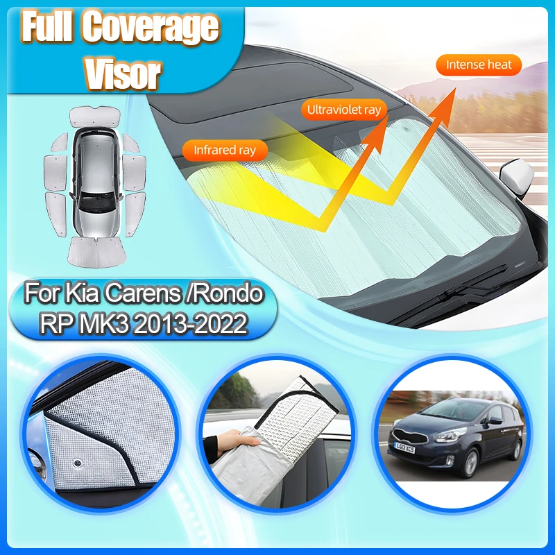 

For Kia Rondo 2014 Accessories Carens MK3 2013-2022 Foldable Outdoor Sunshading Blind Window Sunscreen Sun Visor Car Accessory