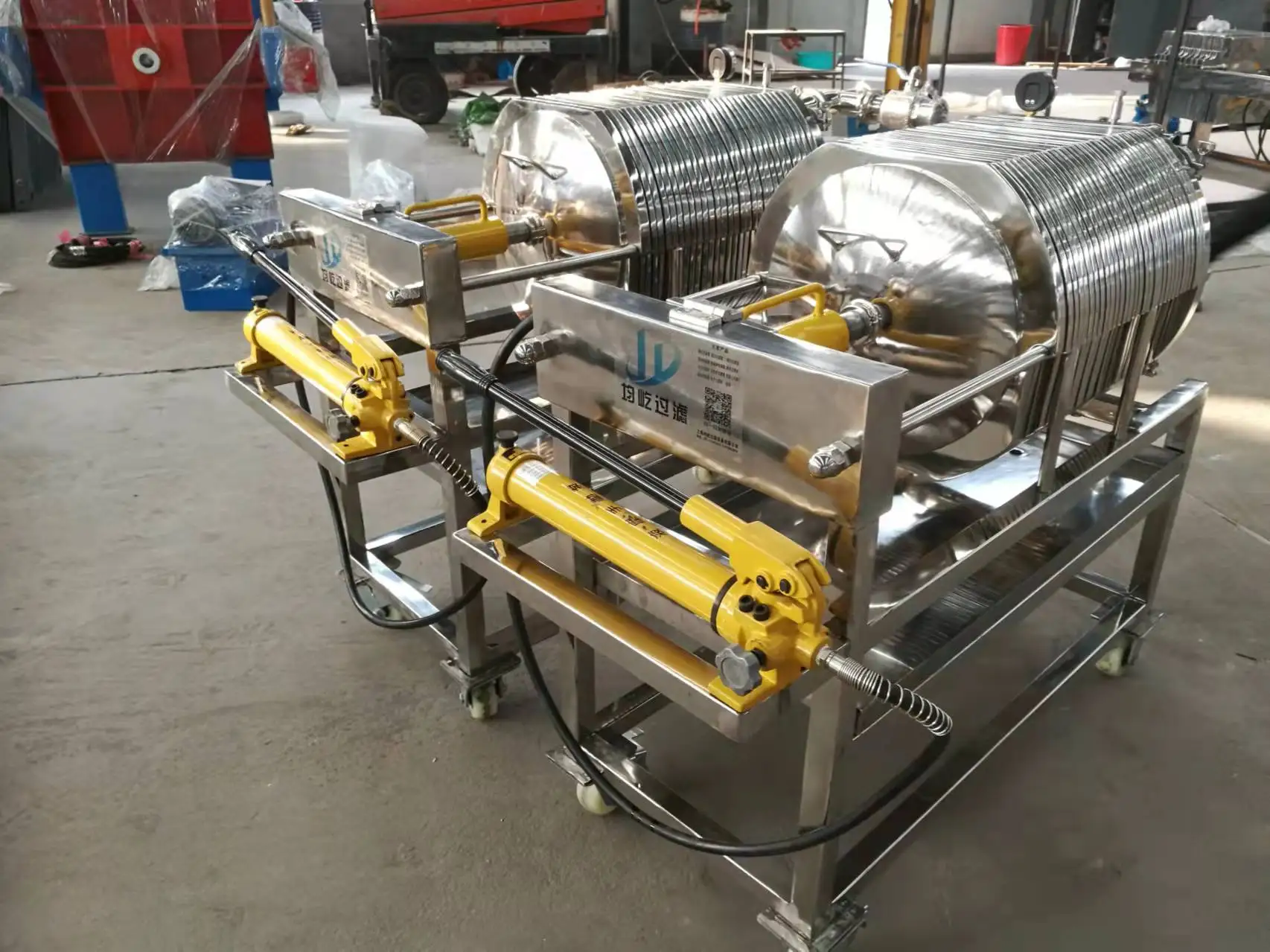 For beer precision filtration, food grade alcohol press small stainless steel plate frame multi-layer filter