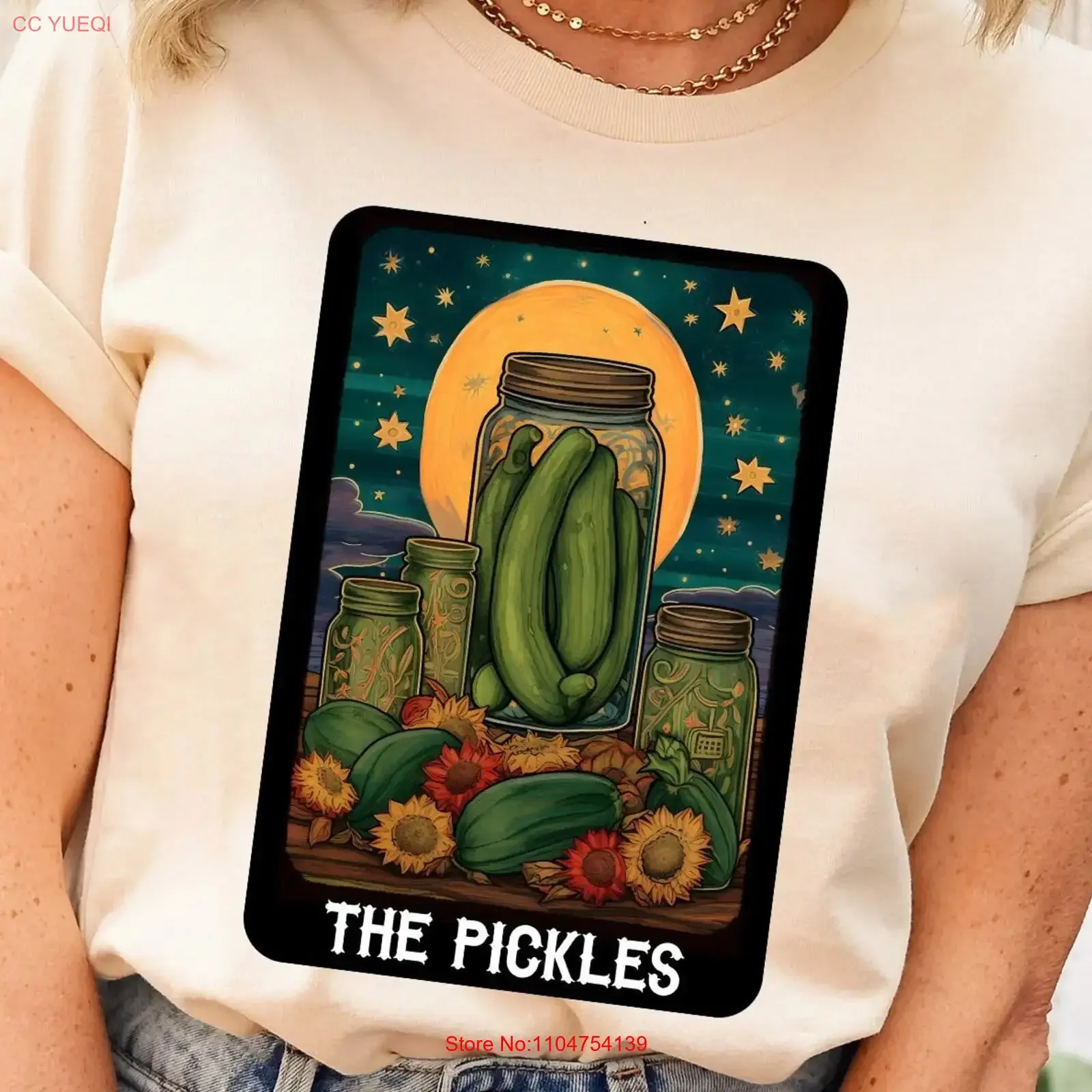 Tarot Card The Pickles T Shirt For Pickle Lovers Funny Mystical Foodie Vegan Life Vegetable Chef vintage Washed Slightly Unisex