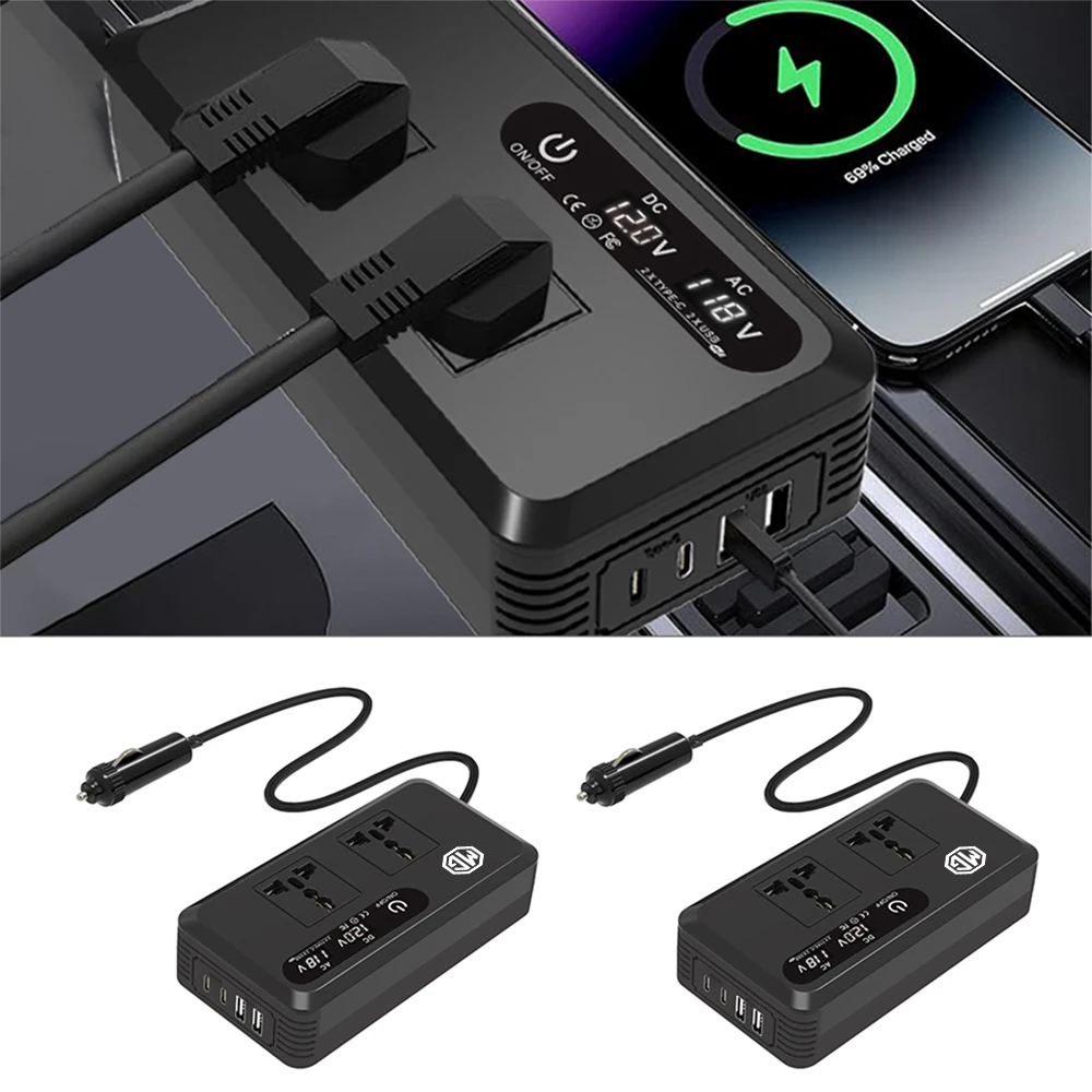 

Car Inverter Power Adapter 200W 9.5V-15.5V to AC220V Converter QC3.0 USB/Type-C Chargers Voltage Detection For Morris Garages MG