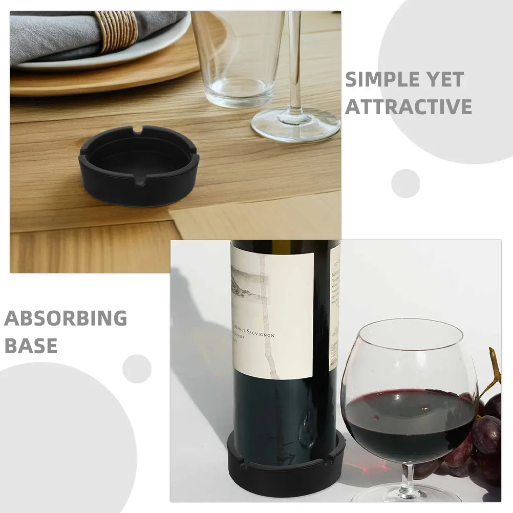 2Pcs Elegant Silicone Wine Bottle Holder Coaster with Anti-Slip Pad for Table Countertop Desktop Display Bottle Storage