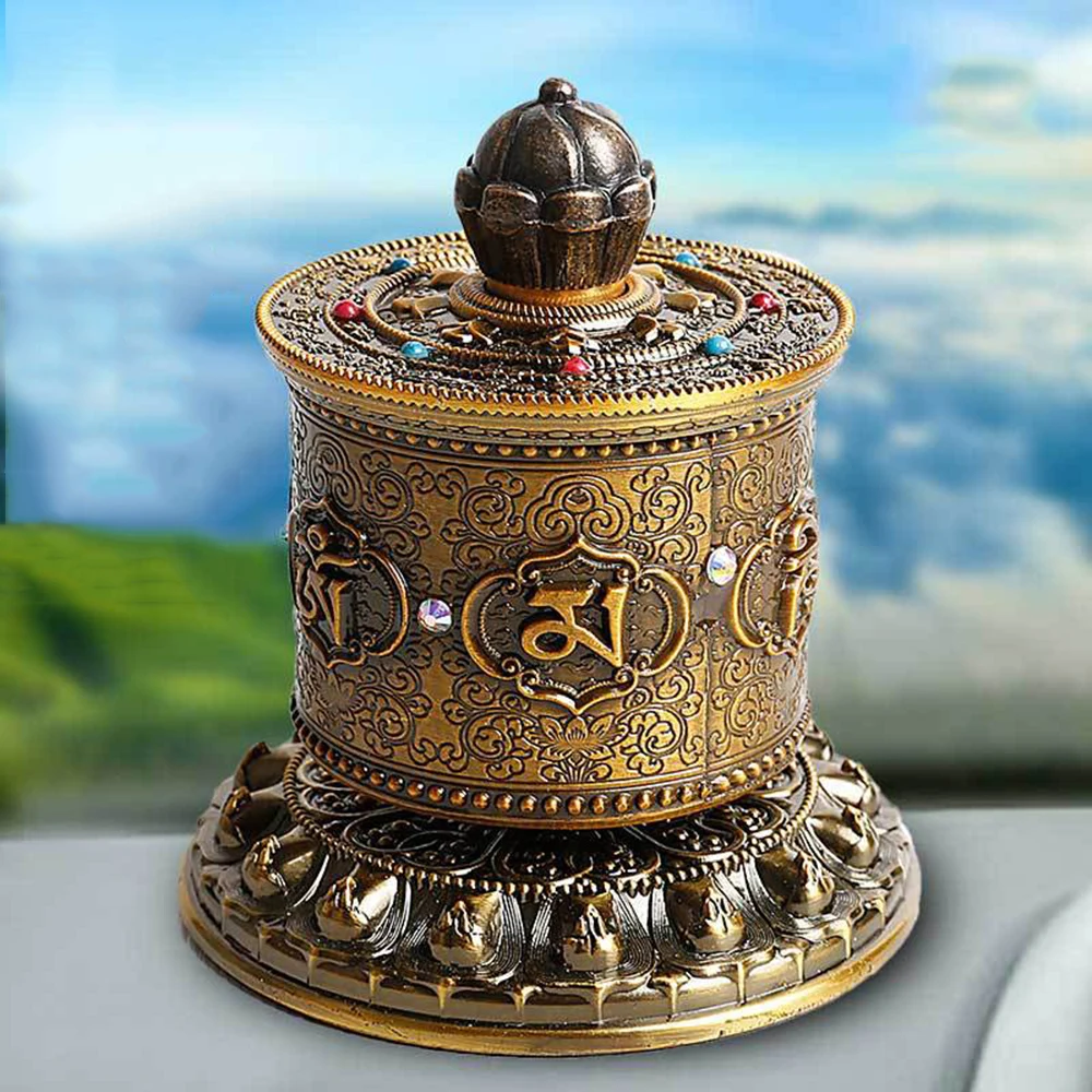 

Small Finger twisting prayer wheel, car mounted rotating scripture tube, Wishing for safety car decoration ornaments