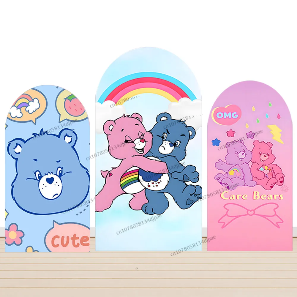 Cheerbear Care Bears Arch Background For Party Rainbow Girls Baby Birthday Backdrop Decoration Grumpybear Props Photo Studio