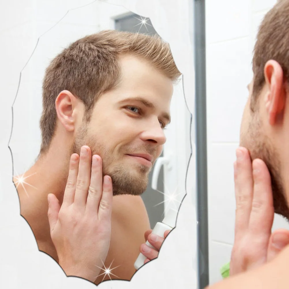 Oval Mirror Sticker Creative Functional DIY Square Mirror Stickers for Bathroom Wall Car Tiles Glass Furniture Home Decor