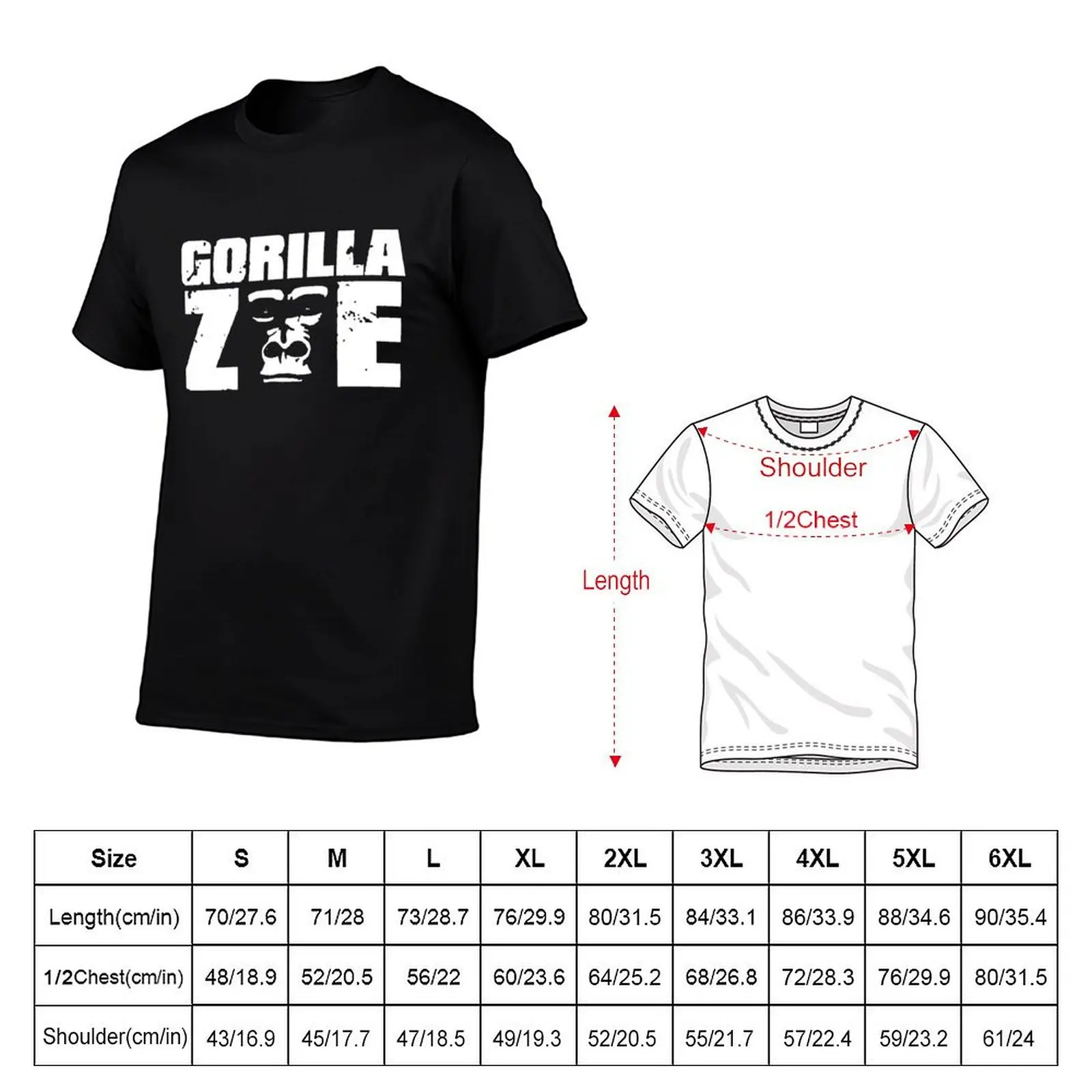 Gorilla Zoe T-Shirt plus size clothes tops customs design your own fitted t shirts for men