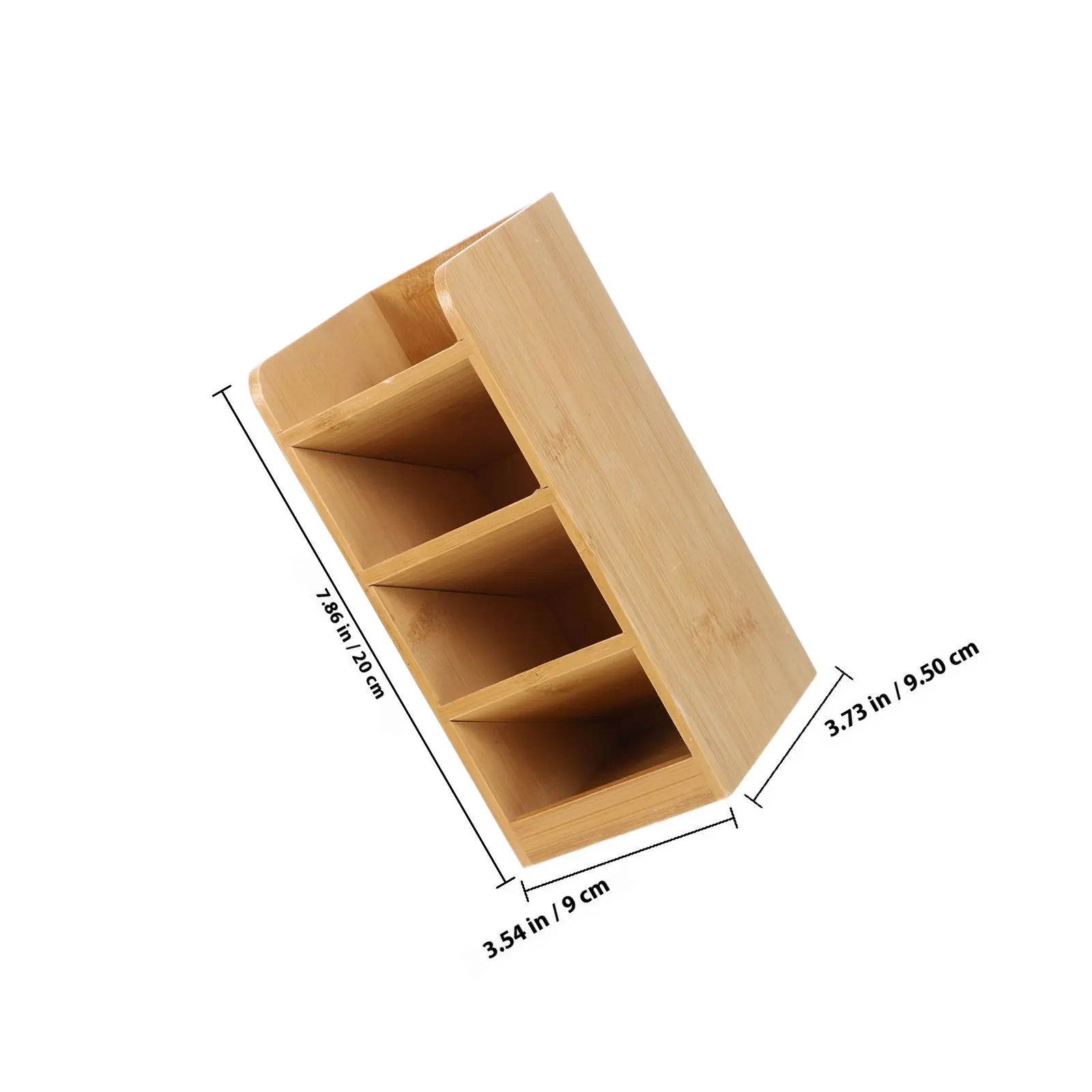 Bamboo Wood Varnished Desktop Pen Holder, Multi-Functional Desk Organizer for Pencils Markers,Office Stationery Storage for Home