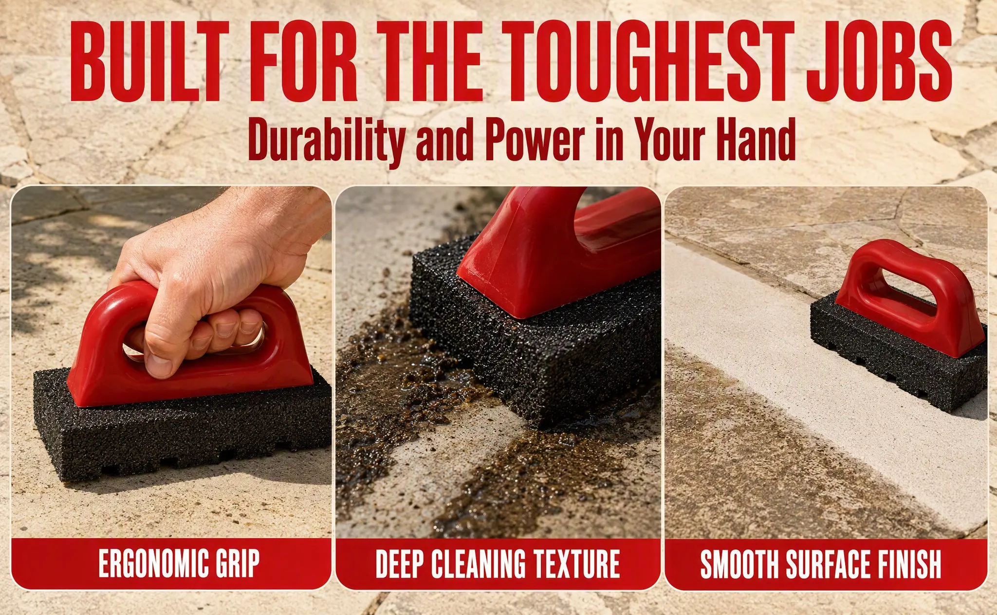 Concave Rub Brick Tool Brick Stain Remover Comfortable Handle Concrete Sanding Block Cement Smoother Masonry Cleaning