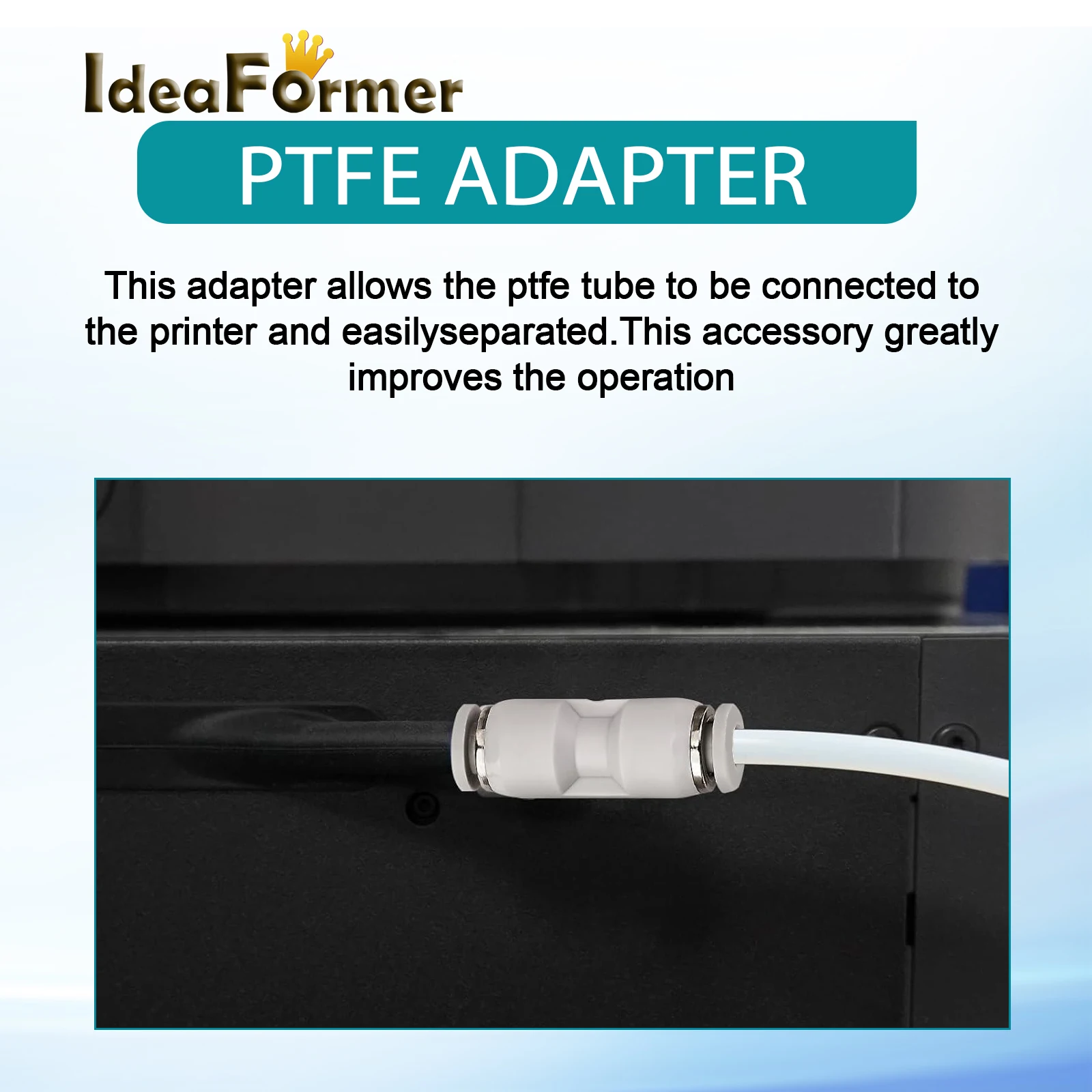 

For Bambu Lab P1S/P1P/X1C/X1E 3D Printers PTFE Tube Adapter Pneumatic Fitting Connector