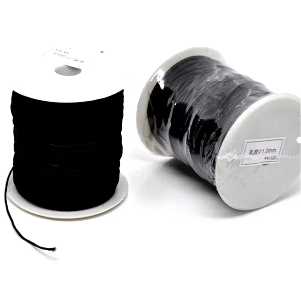 

3Rolls (3x100M) Rope Cord Latex Elastic Cotton Thread Black For Charm Bracelets Jewelry DIY Findings 1mm
