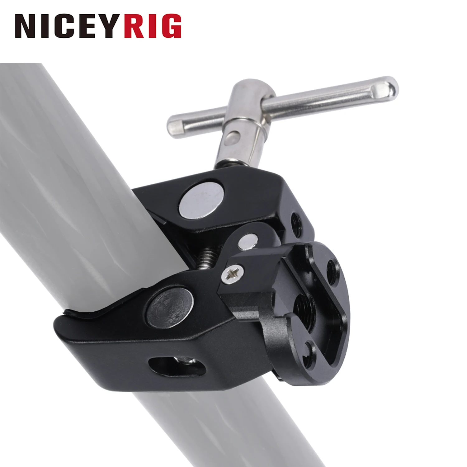 

NICEYRIG Super Clamp Crab to Cold Shoe Mount (Open Range: 12-50MM) Jaw Grip Applicable for Power Bank Clamp Tripod Mount